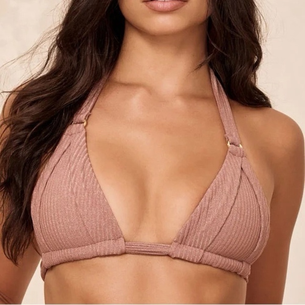 MONDAY swimwear Morocco top and Byron bottom MAUVE sparkle - Picture 2 of 5